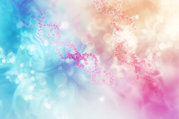 close up medical illustration of abstract cell, molecular genetics structure, purple, blue, white. pastel, bokeh background. veins, bubbles
