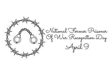 line art of National Former Prisoner Of War Recognition Day good for National Former Prisoner Of War Recognition Day celebrate. line art. illustration.