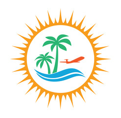 Fototapeta na wymiar palm tree island icon