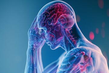 3D illustration of a human brain anatomy