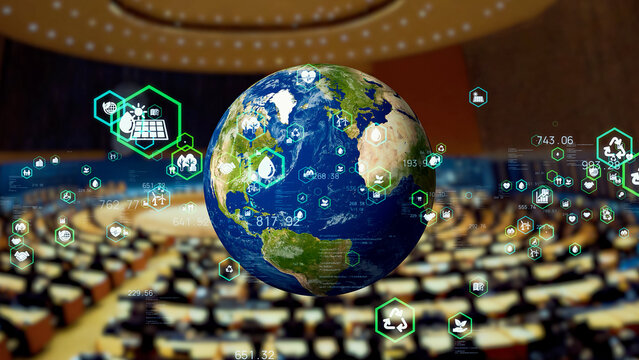 International conference concept. Sustainable development goals. SDGs.