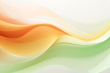 simple minimalistic style, flat design with a wavy texture in light green, orange and white colors