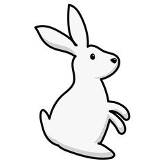 White rabbit. Easter doodles color hand drawn - 755528304