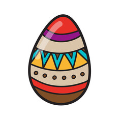 Painted easter egg doodles color hand drawn - 755528377