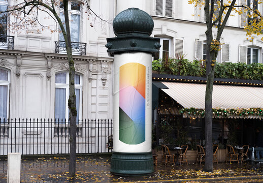 Mockup of traditional customized street advert