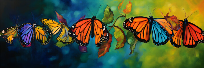 The Captivating Process of Transformation: From Caterpillar to Butterfly - obrazy, fototapety, plakaty