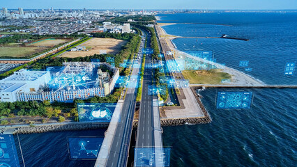 交通とテクノロジー　ITS　MaaS © metamorworks