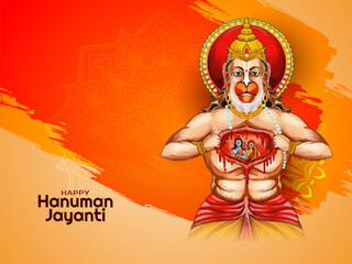 Happy Hanuman jayanti hindu festival background design