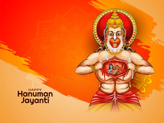 Happy Hanuman jayanti hindu festival background design