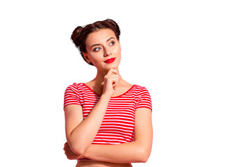 Portrait of her she nice-looking cute charming winsome glamorous fascinating attractive lovely girl...