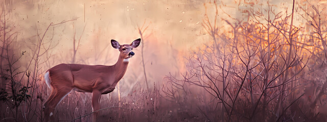 Serene Sojourn: The Deer in Twilight