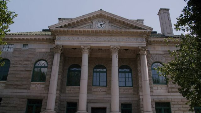 Building of Dekalb County Courthouse on a sunny day in Decatur in Atlanta city, Georgia, USA