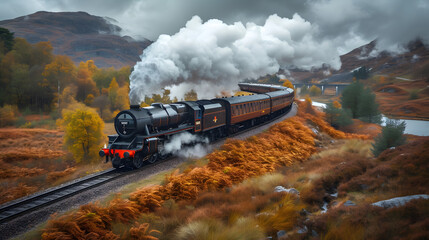 A train station platform with a sense of nostalgia background