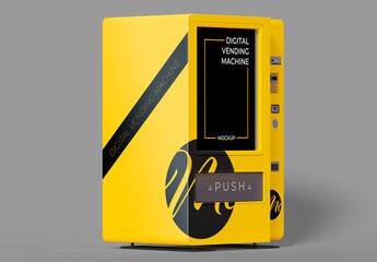 Side View of Digital Vending Machine Mockup