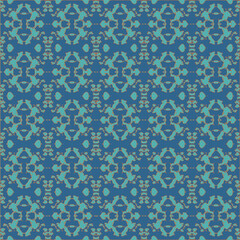 Blue and white watercolor ornament painted with watercolor on paper.