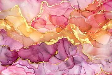 Watercolor ink alcoho golden fluid l texture abstract background