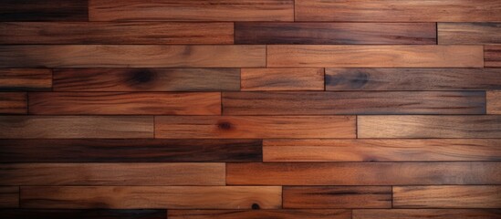 A wooden wall featuring a striking brown and black pattern created by the wood grain. The...