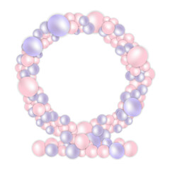 birthday round balloon arch isolated background