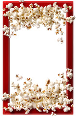 Popcorn border frame template isolated on a transparent background