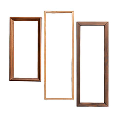 Three Vertical Frame Mockups Isolated on White Background