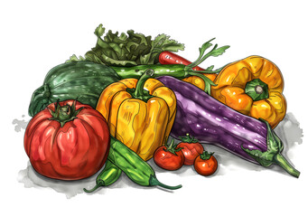 Vegetables Harvest Illustration Isolated on a Transparent Background