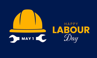 Fototapeta premium Happy Labor Day banner design. May 1, International workers' day. Vector illustration