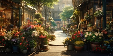 Florist in a walkable city.