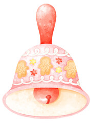 watercolor christmas bell