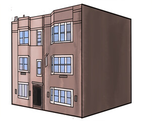 Old Pub building UK illustration