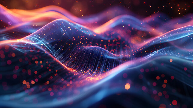 Illustrate abstract quantum waves or patterns, symbolizing the manipulation of reality and the fabric of the universe