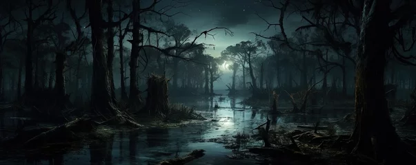 Fototapete Rund swamp at night © Sanych