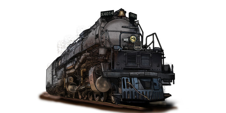 UPPR Big Boy Steam Locomotive, old steam engine locomotive