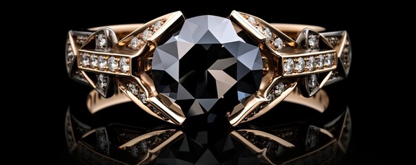 Fototapeta na wymiar striking black diamond ring