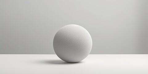 Pure minimalistic design featuring a singular grey textured sphere on a clean white background