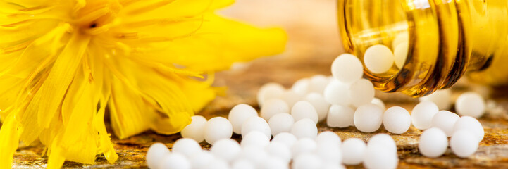 homeopathic and alternative medicine with herbal pills