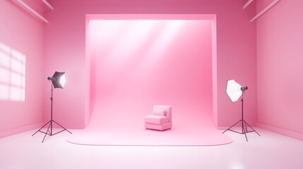 Pink Photographic Studio Setup