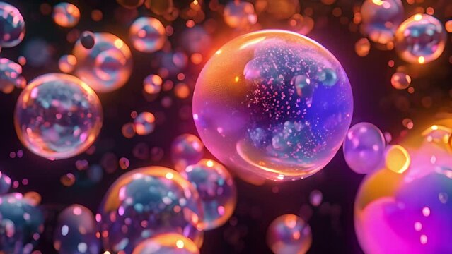 cosmetic skin cells Essence Essence Ball Molecules. Macro liquid bubbles slow movement. water,liquid cream gel transparent cosmetic sample,colorful 4k video