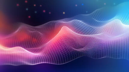 Fototapeta premium Abstract wavy lines, abstract futuristic background with colorful glowing neon lights