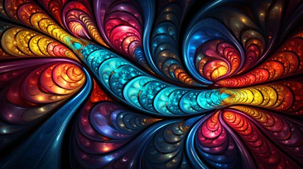 Foto op Canvas A psychedelic fractal pattern of shifting colors © Hassan