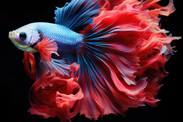 Fototapeta premium Colorful siamese fighting betta fish in a captivating underwater scene
