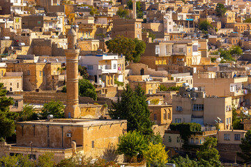 Ancient and stone houses of Old Mardin (Eski Mardin) with Mardin Castle, Located South Eastern of Turkey