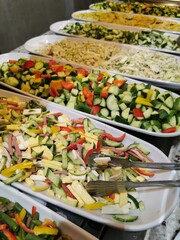different vegetable and salad