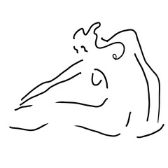 female line art illustration for your design