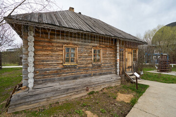 Traditional russian wooden house in Kaluga ethno park