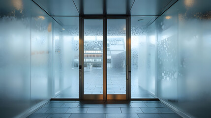 Distorted views through textured or frosted glass background