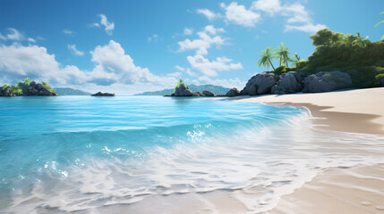 A serene beach with crystal interiorclear waters  interior   interior interiorv