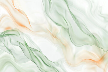 Obraz premium abstract background with a wavy texture in light green, orange and white colors, minimalist style