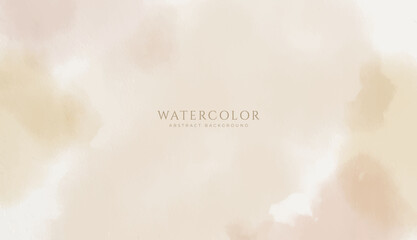 Abstract horizontal watercolor background. Neutral light brown colored empty space background illustration