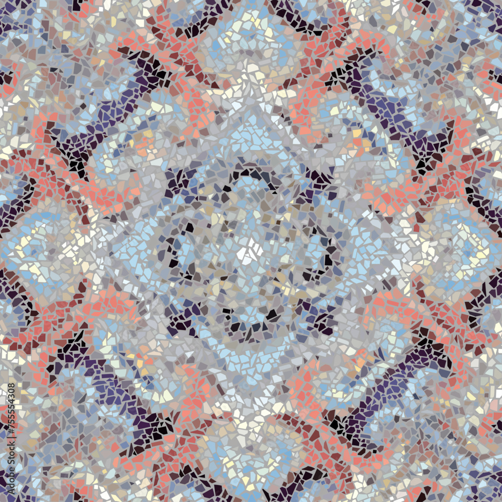 Fototapete seamless background pattern. irregular decorative geometric mosaic art tile pattern from uneven brok