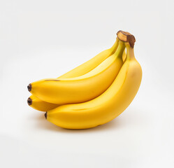 yellow ripe bananas against a white background - theme of healthy fruit and healthy eating - 755554910